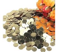 WEKONUMEX Paillettes Applique, Diameter 10mm 15mm 20mm 25mm Large Flat Round Edge Hole Loose Sequins 10g(Light gold,10mm)