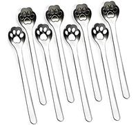 WEKTUNAA 8-Pack Cat Paw Spoon Set, Stainless Steel Teaspoons, Sugar, Coffee, Cake, Dessert, Ice Cream Spoon, 5.9 inch