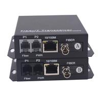 Wekuant 2 POTS Telephone and 10/100M Ethernet Over Fiber Optic Extender ST Adapter Singlemode Fiber up to 20Km(12.4 mi) Multimode 500m(0.31 mi) A Pair