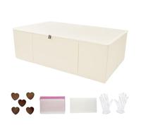 Wekuch Wedding Dress Storage Box - Large Wedding Dress Preservation Box 94L with Acid-Free Tissue Paper, Cedar Wood Blocks, White Gloves & Dust Bag for Bridal Gown Preservation (Beige)