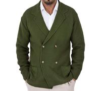 Wekumgy Mens Cardigan Sweater Shawl Collar Cable Knit Cardiagn Winter Warm Button Down Sweaters with Pockets Green