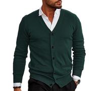 Wekumgy Men's V Neck Cardigan Sweater Casual Lightweight Button Down Knitted Cardigan Sweater for Men