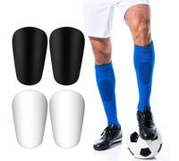 Wekuw Mini Shin Pads Football, Pack of 4 Football Shin Pads, Small Mini Shin Pads, Shin Pads, Protective Equipment, 10 x 6 cm for Men, Women, Children, Boys, Girls (Black, White)