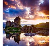 WEKUW Paint by Numbers Kits DIY Oil Painting Scotland, Castle Acrylic Painting Kit with Brushes and Pigment Arts Craft Canvas Painting for Kids & Adults, 16 X 20 inch