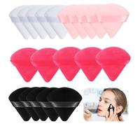 Wekuw Triangle Makeup Powder Puffs, Pack of 20 Face Sponges Powder Puff Make Up Sponge Cosmetic Powder Puff Washable Reusable Sponge for Loose Powder, Body Powder, Foundation