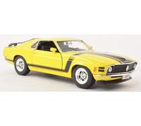 WEL 22088Y 1:24 Ford Mustang Boss 302 1970 Diecast Model Replica in Yellow