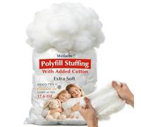Welacer Soft Toy Stuffing With Add Cotton For Crafts, 500G Fluffy Pillow Stuffing for Cushions, Stuffed Animals, Crochet Toys, Teddy Bears