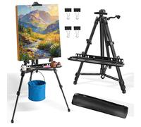 WELAIRICH Art Easel Stand for Painting, Adjustable 54-120 cm, Folding Tripod Display Easel, Artist Stand Easel with Plastic Pallet, for Table-Top/Floor Painting, Drawing, Display, Poster, Canvas