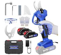 WELAIRICH Electric Pruning Shears, 1500W Garden Secateurs Brushless, 21V Heavy Duty Cordless Scissors Pruners with Blades, Cutting Diameter 3cm for Pruning Trees, Shrubs, Fruit Trees (Blue, 2x1500mAh)