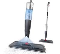 WELAIRICH Flat Mops, Spray Mop with Spray Kitchen Floor Cleaning Mop Dry and Wet Mop with 1 Washable Microfibre Pads and 700ML Refill Bottle, 360° Rotatable Head for Household, Floor Cleaning, Grey