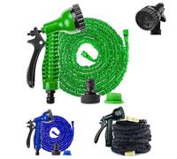 WELAIRICH Garden Hose Pipe, 100FT/30m Expandable Garden Water Hose Pipe with 3 Times Flexible Expanding Magic Water Hosepipe, 7 Spayer Mode Spray Gun 3/4" 1/2" Connectors for Gardening and Cleaning