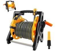 WELAIRICH Hose Pipe Reel, Garden Hose Reel Supplied with 25m of Multi-Purpose Hose, 7 in 1 Adjustable Nozzles Water Spray Gun, Compact and Portable Hosepipe for Watering Garden, Cars, Flexibility Use