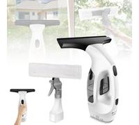 WELAIRICH Window Vac, Cordless Window Vacuum Cleaner, Handheld Vacuum Cleaner Spray Bottle with Microfibre Cloth, 50 min Running Time, 280 mm Suction Nozzle for Windows, Tiles, Mirrors