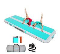 WelandFun Air Training Mats 10ft/13ft/16ft/20ft Inflatable Gymnastics Tumbling Mat 4/6/8 inchs Thickness Mats for Home Use/Gym/Yoga/Training/Cheerleading/Outdoor/Beach/Park wih Electric Air Pump