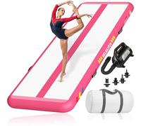 WelandFun Air Training Mats 10ft/13ft/16ft/20ft Inflatable Gymnastics Tumbling Mat 4/6/8 inchs Thickness Mats for Home Use/Gym/Yoga/Training/Cheerleading/Outdoor/Beach/Park wih Electric Air Pump