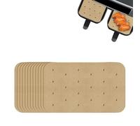 Welari Air Fryer Liners for Dual Zone Air Fryers - Pack of 80 Rectangular 14 x 20.5cm - Disposable Non-Stick Parchment Basket Protection Sheets - Food Grade, Heat-Resistant Baking Paper | (1 Pack)