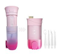 Welari Collapsible Water Flosser for Teeth - Portable 200ml Oral Irrigator with 4 Jet Tips, 3 Modes, Rechargeable & Waterproof Teeth Braces Cleaner for Home & Travel | Pink