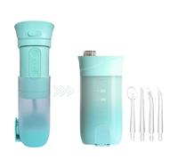 Welari Collapsible Water Flosser for Teeth - Portable 200ml Oral Irrigator with 4 Jet Tips, 3 Modes, Rechargeable & Waterproof Teeth Braces Cleaner for Home & Travel | Green