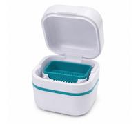Welari Denture Bath Box - Soaking Container For Denture, Braces, Retainer Care And Storage With Rinsing Tray (1 Pack)