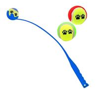 Welari Dog Ball Launcher 70cm with 2 Extra Tennis Balls (Assorted Colours) - Long Throw Pet Fetch Toy for Dogs - Exercise & Outdoor Play for Dogs and Owners (1 Pack)