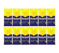 Welari Marigold 12 x 1pair Extra Life Kitchen Rubber Gloves Thank You Card Size L Large Cotton Lined Strong Triple Layered Multipurpose Cleaning (12pair) (12pack)