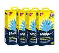 Welari Marigold Multi-Purpose 40pcs M/L Disposable Rubber Gloves Pack of 4 Latex FREE for Sensitive Skin Strong Multipurpose Cooking Cleaning DIY Crafts Thank You Card | (4pack) (160gloves)