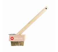 Welari Patio Weed Brush with Wire Bristles & Blade Scraper - Heavy-Duty Block Paving & Driveway Weed Remover Tool - Moss & Weed Cleaner with 30cm Handle - Garden Path & Patio Cleaning Tool (1 Pack)
