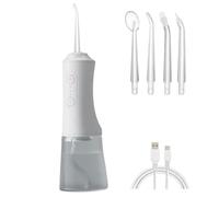 Welari Water Dental Flosser for Teeth - Cordless Portable Oral Irrigator 300ml with 4 Jet Tips, 3 Modes, Rechargeable, Waterproof Braces Cleaner Compatible with Oral B Toothpaste | White