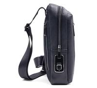 Welaso Fingerprint Lock Anti-Theft Leather Chest Bag Shoulder Bag Crossbody Bag