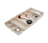 Welaxy 8-piece Nordic Beige desk drawer organizer tray office suppliers pens decluttering aesthetic wabi-sabi Scandinavian-chic storage bin hygge sleek minimalist back to school (Oatmeal)