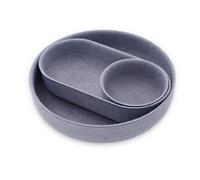 Welaxy EDC Cathall Desk Organizer Felt Bowls Round Stylish nightstand Multi Tray Entryway Bedside Caddy for Keys Phone Wallet Watch Glasses Pens Minimalist Living 3-Piece (Glacier Gray)