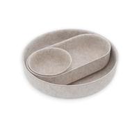 Welaxy EDC Cathall Desk Organizer Felt Bowls Round Stylish nightstand Multi Tray Entryway Bedside Caddy for Keys Phone Wallet Watch Glasses Pens Minimalist Living 3-Piece (Oatmeal)