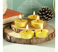Welburn Veda&Co™ Ghee Tealight Candles - Pack of 100, Upto 4 Hours Burning Time, Pure Cow Ghee Butter Lamp Candle Set in Beautiful Gold Color Cup for Meditation, Ceremonies, Rituals, Altars, Diwali