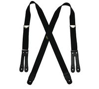 Welch Men's Elastic Button End Double Face Braces, Black