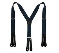 Welch Men's Elastic Button-End Y-Back 1 1/2 Inch Double Face Braces, Navy