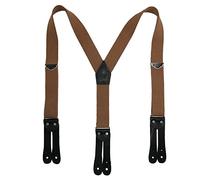 Welch Men's Elastic Button-End Y-Back 1 1/2 Inch Double Face Braces, Tan