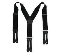 Welch Men's Elastic Button-End Y-Back 2 Inch Work Braces, Black