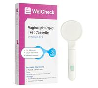 WelCheck Vaginal pH Test Strips: Fast Results in 15 Seconds; Extra Wide 5mm Strips with Non-Slip Handle; Includes Color Chart and Manual; 3 Strips Packaged Indiv