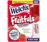 Welch's Absolute Fruitfuls Fruit Strips, Delicious Dried Fruit Snacks for School Lunch, Strawberry, 0.5oz (Pack of 10)