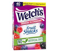 Welch's Fruit Snacks, Berries 'N Cherries, Individual Single Serve Bags, 0.8 oz (Pack of 40)