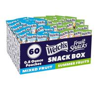 Welch's Fruit Snacks, Mixed Fruit & Summer Fruits Bulk Variety Pack, Perfect for School Lunches, Gluten Free, 0.8 oz Individual Single Serve Bags (Pack of 60)