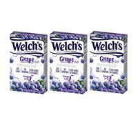 Welch's Singles To Go Powder Drink Mix, Grape, 3 Boxes With 6 Packets Each (18 Sticks Total)