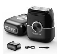 Welclux Electric Foil Shaver for Men: 4 Floating Blades, 2 Gear & IPX7 Waterproof - Rechargeable Cordless Razor for Face Shaving - Wet/Dry Travel Shaver with Large LED Display