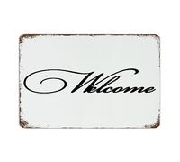 Welcome 12x18 Inch Metal Tin Sign Retro Dorm Cabin Gate Home Decor Metal Plaque Tin Signs for Entryway
