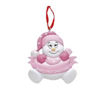 Welcome a little princess's first Noel with a Polyresin Pink Snow Baby Ornament, delicately crafted for the Christmas tree