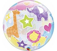 Welcome Baby Colourful Animals 22"/56Cm Bubble Balloon