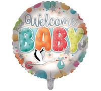 Welcome Baby New baby Foil Balloon 18" / 46cm Suitable for Air or Helium Baby Decorations 2 Sided Design
