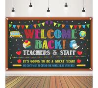 Welcome Back Backdrop Banner Colorful Back to School Decoration Backdrop First Day of School It's Going to be a Great Year Banner Teachers and Staff Classroom Office Party Decoration Supplies