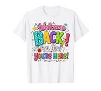 Welcome Back I'm Glad You're Here Back to School Teacher Value Graphic T-Shirt, Men, White, M