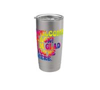Welcome Back I'm Glad You're Here Fun Back to School Tie Dye Stainless Steel Insulated Tumbler